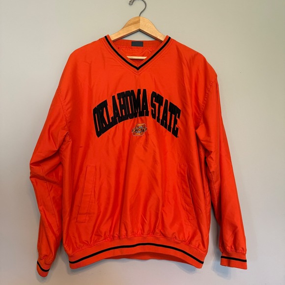 Pro Edge Other - Pro Edge Oklahoma State Cowboys Orange V-Neck Pullover Windbreaker Mens Large